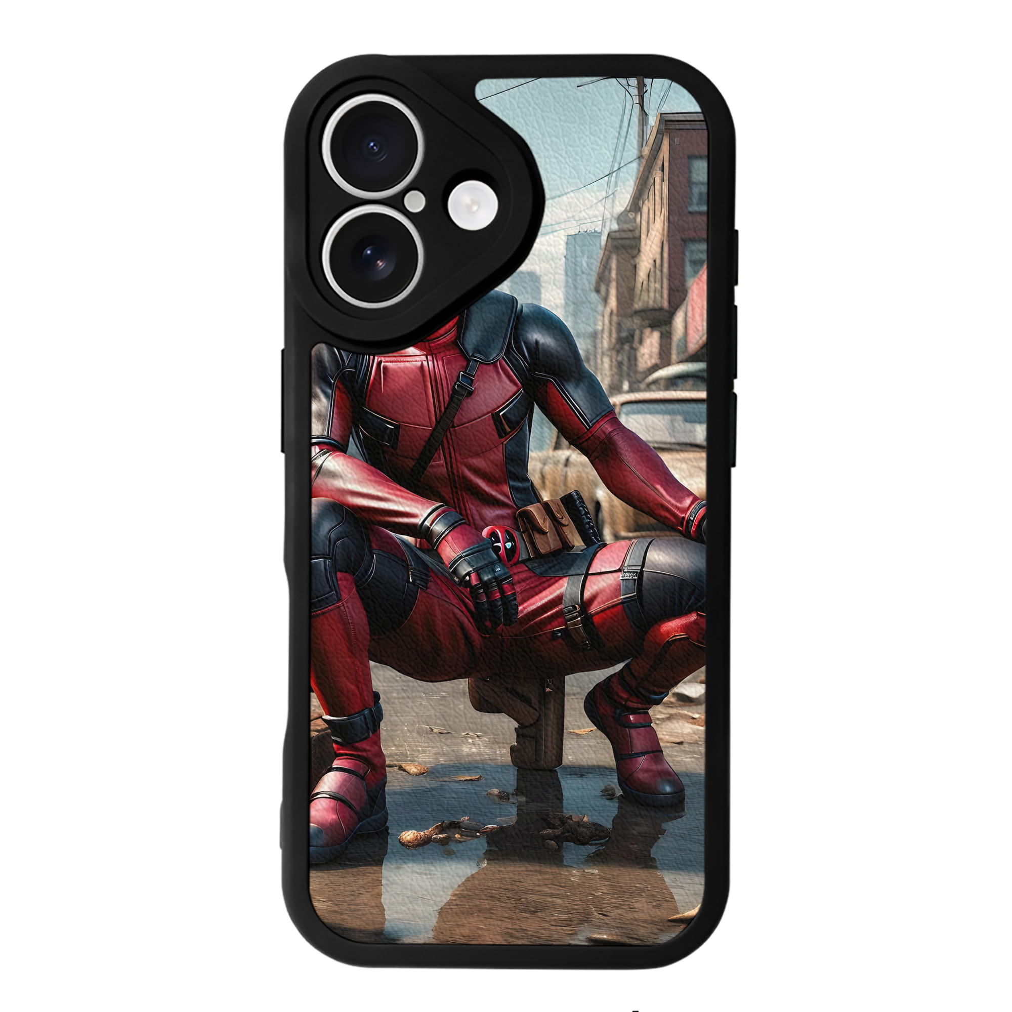 （画像用） Deadpool デッドプール 【iPhone 16シリーズ対応】シリコンスマホケース（レザー調） 材質：シリコン
